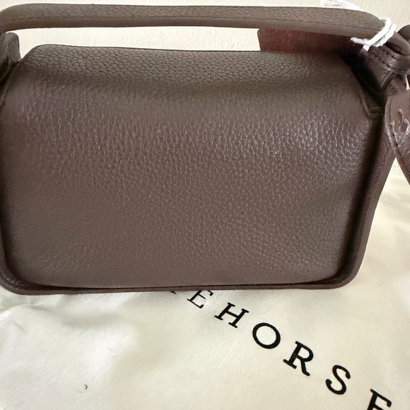 The Horse mini clementine charcoal Leather gold hardware Crossbody Bag NWT - Picture 4 of 4